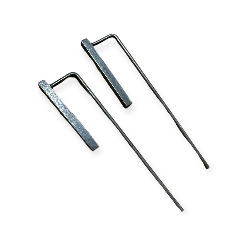 AgJc minimalist industrial brutalist earrings